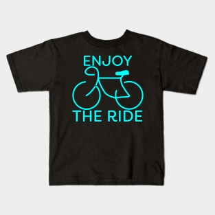 Enjoy The Ride Bike Blue Cycling Gift Kids T-Shirt